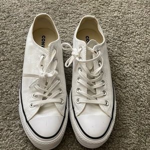 Converse All Star White Platform Shoes size 8.5